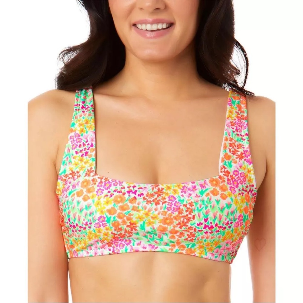 Salt + Cove Floral Bikini Swim Top Size M, removable pads, NWT